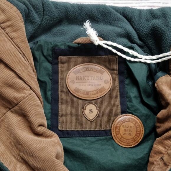 NWT NAKETANO Anchor Print Dark Green High Collar Zip Up Fall Jacket S - Picture 4 of 8